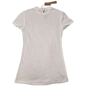 Skims Threadbare Rib Crewneck Standard T Shirt Top Snow White XSmall NWT